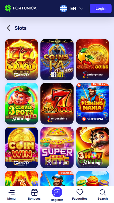 Fortunica Casino Mobile-Spiele
