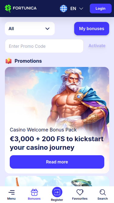 Fortunica Casino Mobile-Aktionen