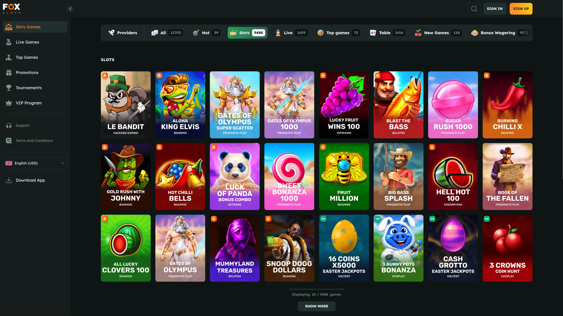 FoxSlots Casino Games desktop