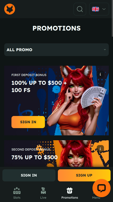 FoxSlots Casino Promotions mobile