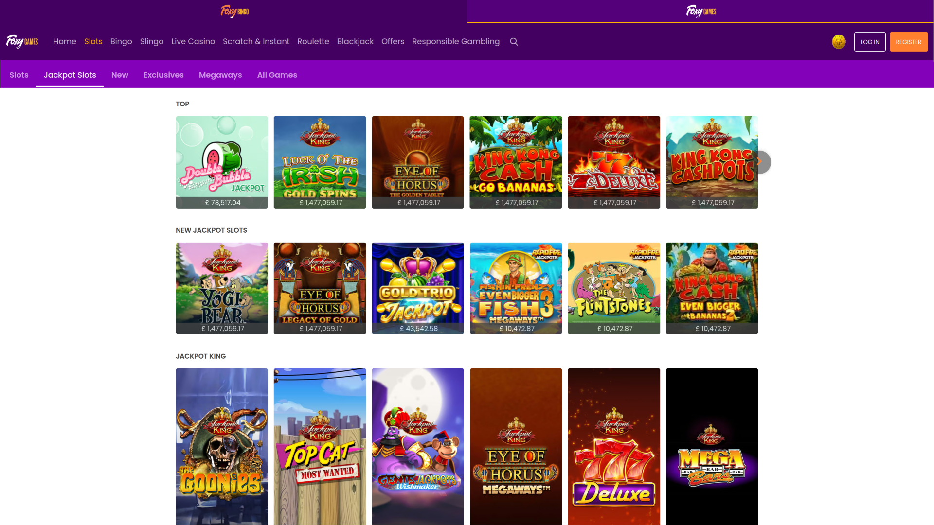 Foxy Games Casino Desktop-Jackpot
