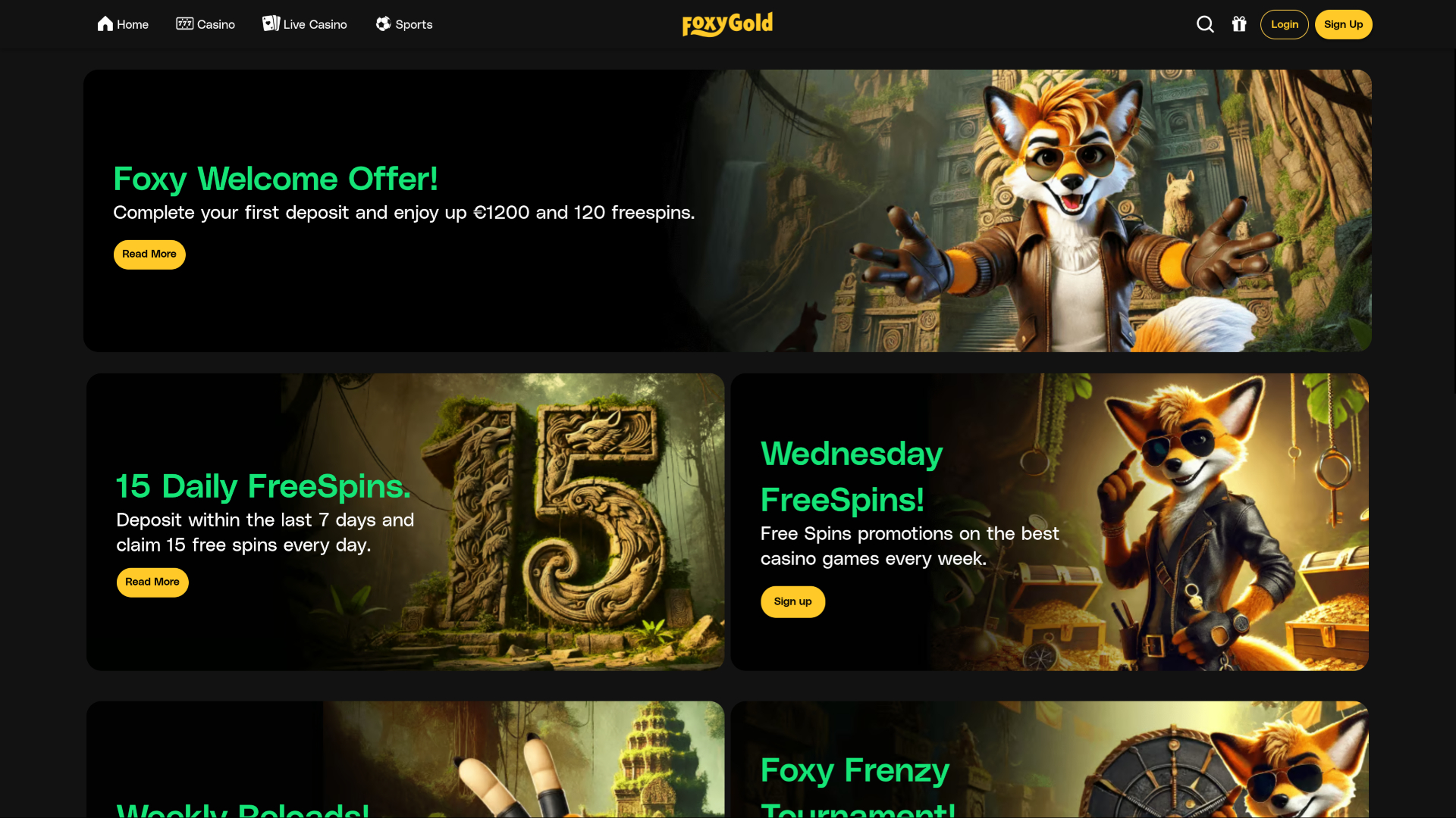 FoxyGold Casino Desktop-Aktionen