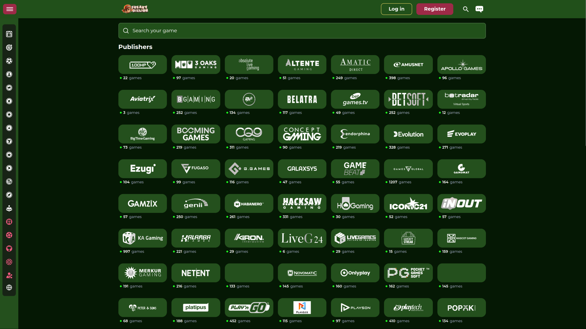 Développeurs du jeu de casino FreakyBillion version bureau