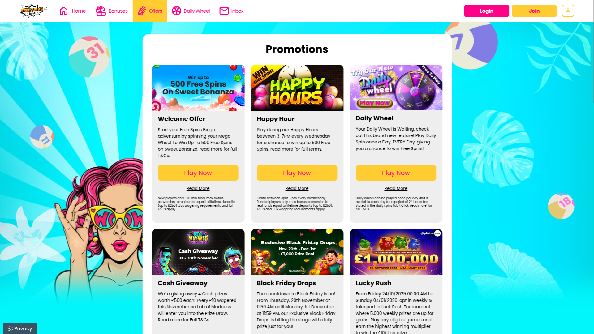 Promociones de Bingo para Escritorio con Giros Gratis