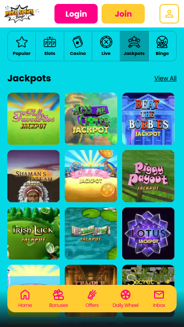 Jackpot de Bingo Móvil con Giros Gratis