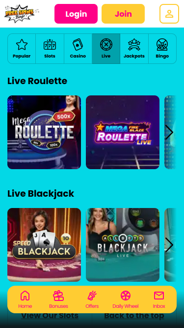 Bingo móvil con giros gratis y crupier en vivo