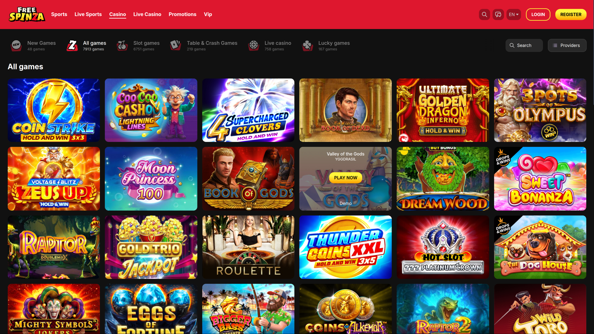 Promotions gratuites Spinza Casino sur ordinateur