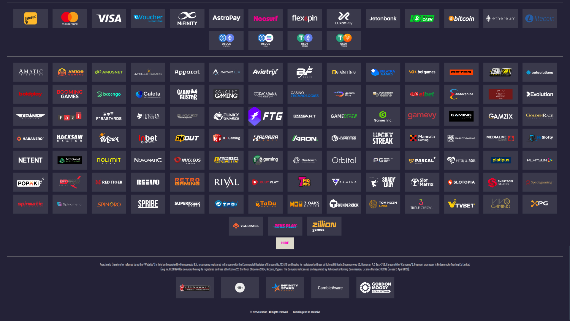 Разработчики настольных игр Frenzino Casino