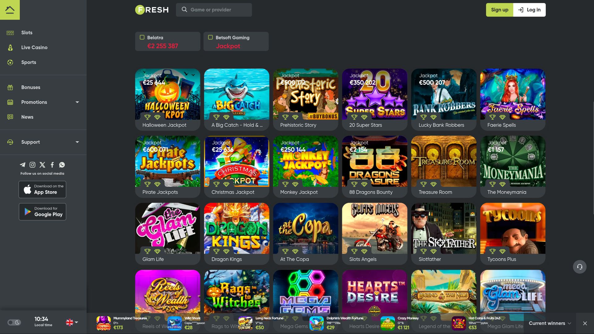 Frischer Casino-Desktop-Jackpot