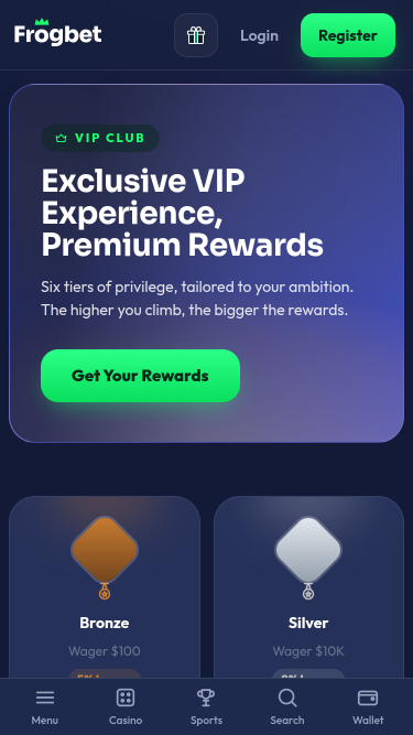 Frogbet Casino モバイル VIP