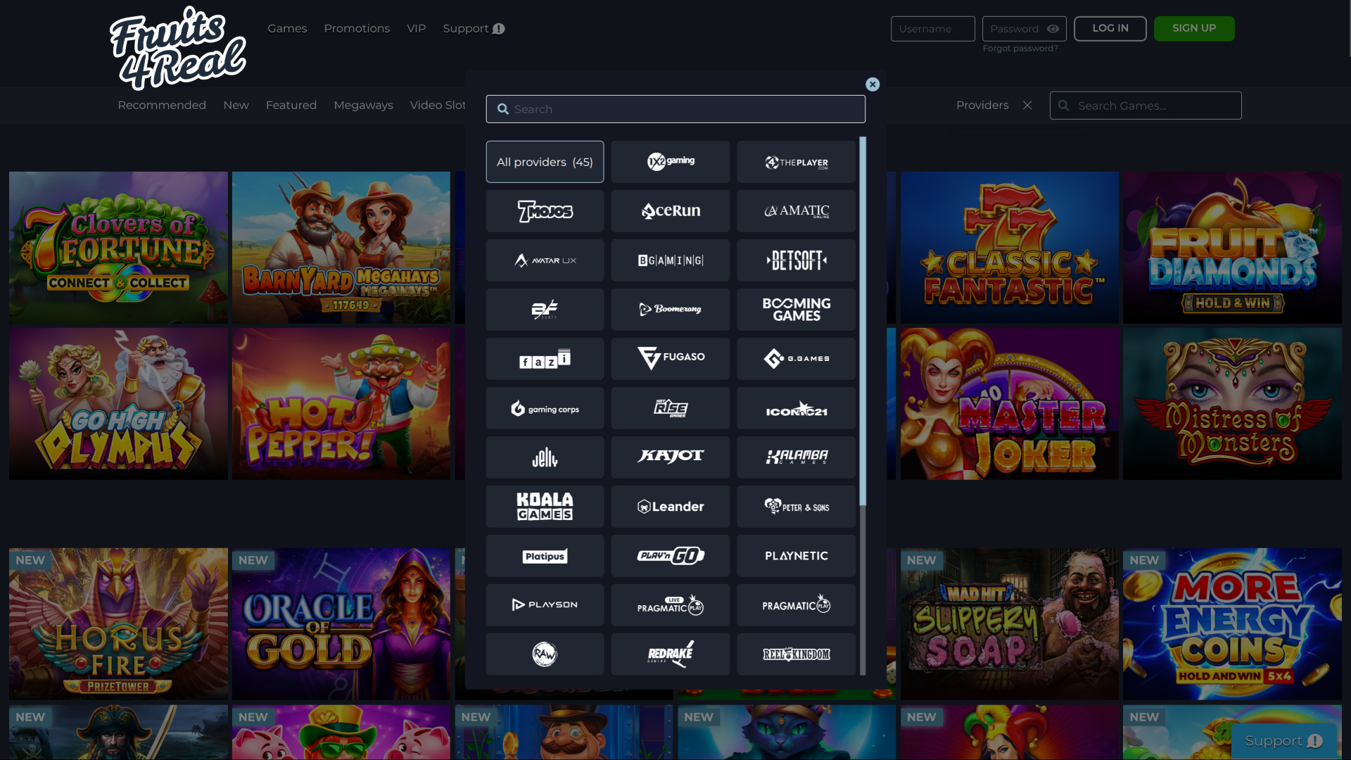 Desarrolladores del juego de escritorio Fruits 4 Real Casino