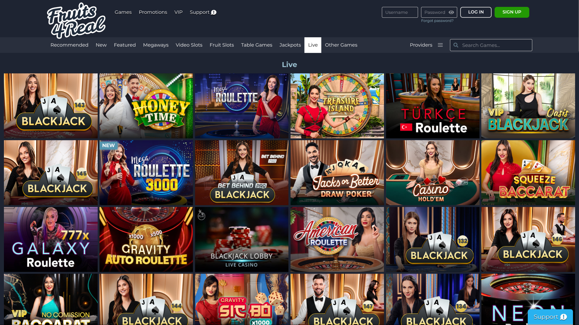 Casino Fruits 4 Real con crupier en vivo para ordenador