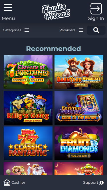 Juegos móviles de casino Fruits 4 Real