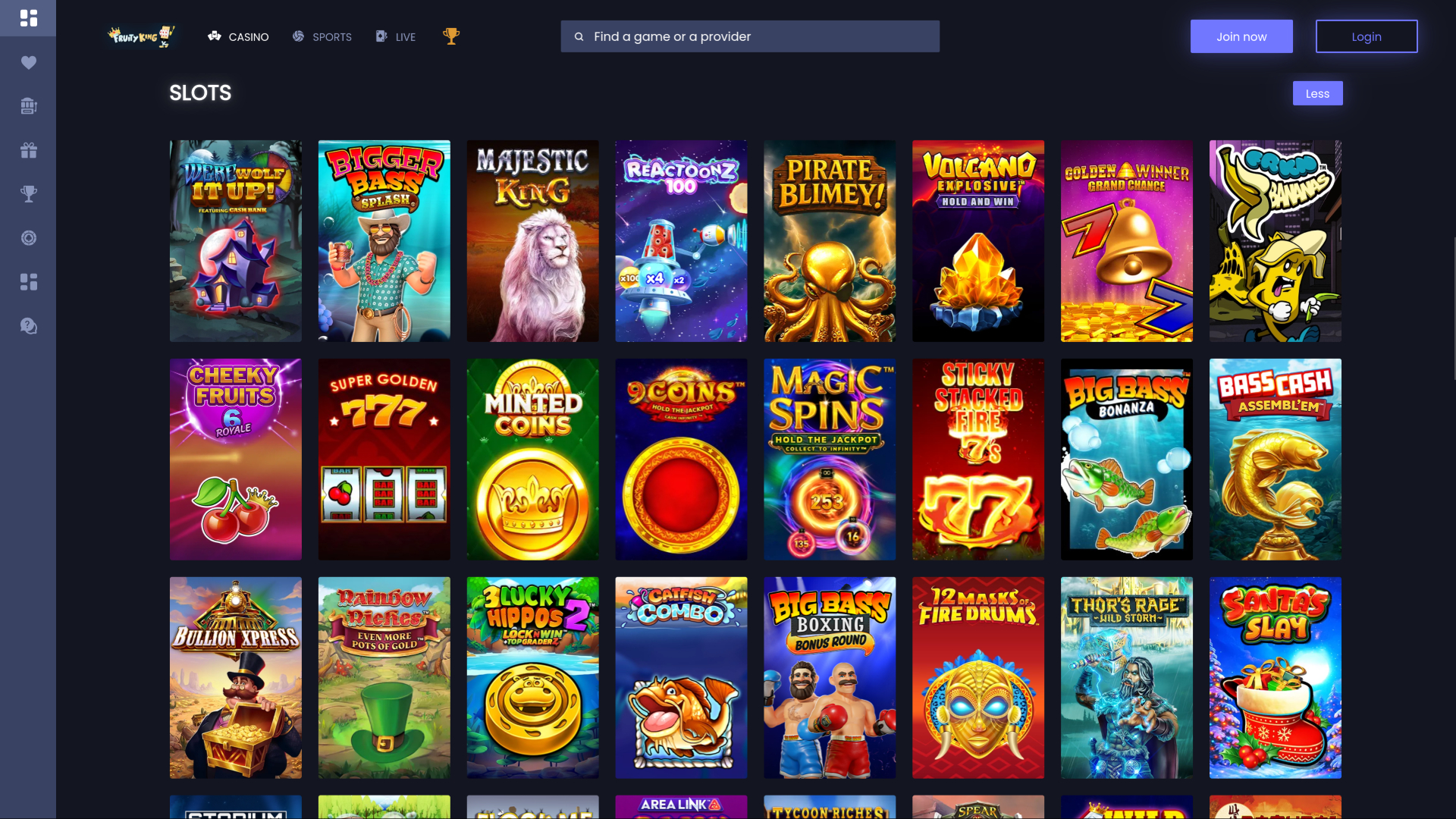 Jeux de casino Fruity King pour ordinateur