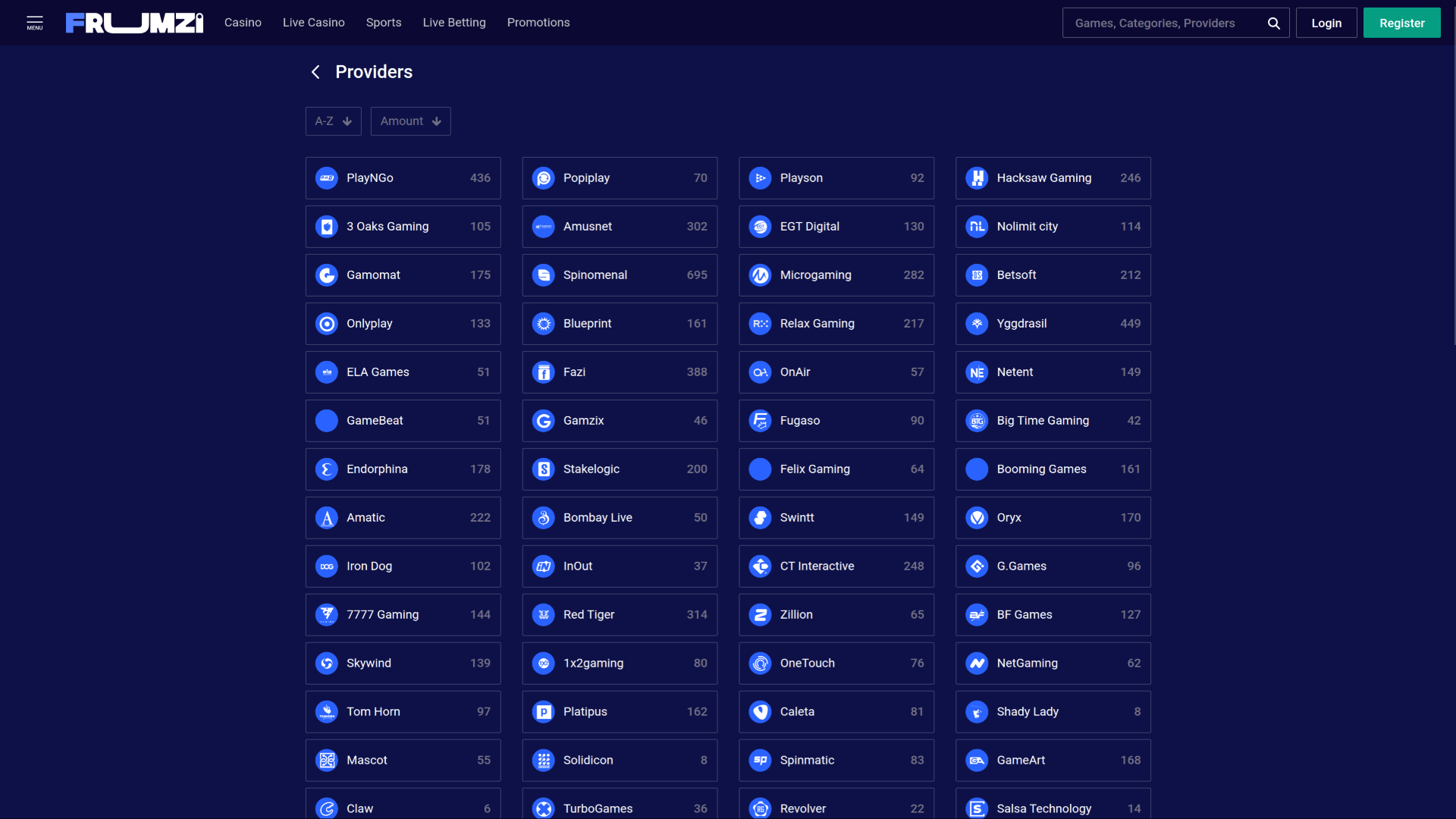 Sviluppatori di giochi desktop Frumzi Casino