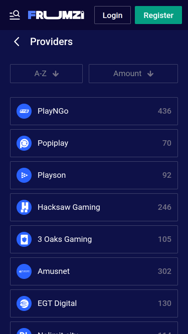 Sviluppatori di giochi per dispositivi mobili Frumzi Casino