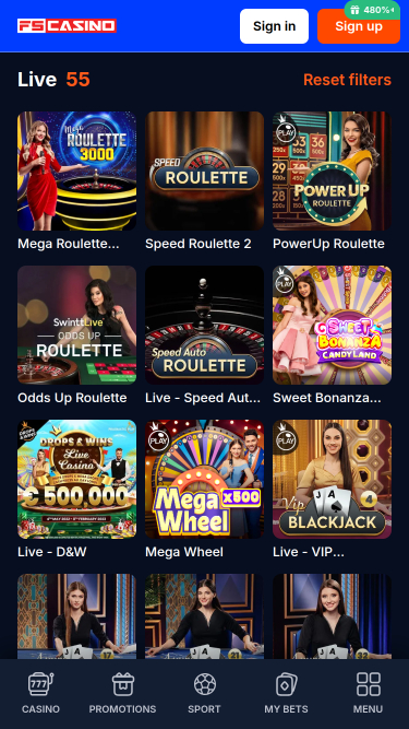 Cassino FS Mobile com Dealer ao Vivo