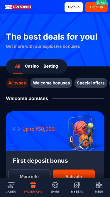 Promoções do FS Casino Mobile