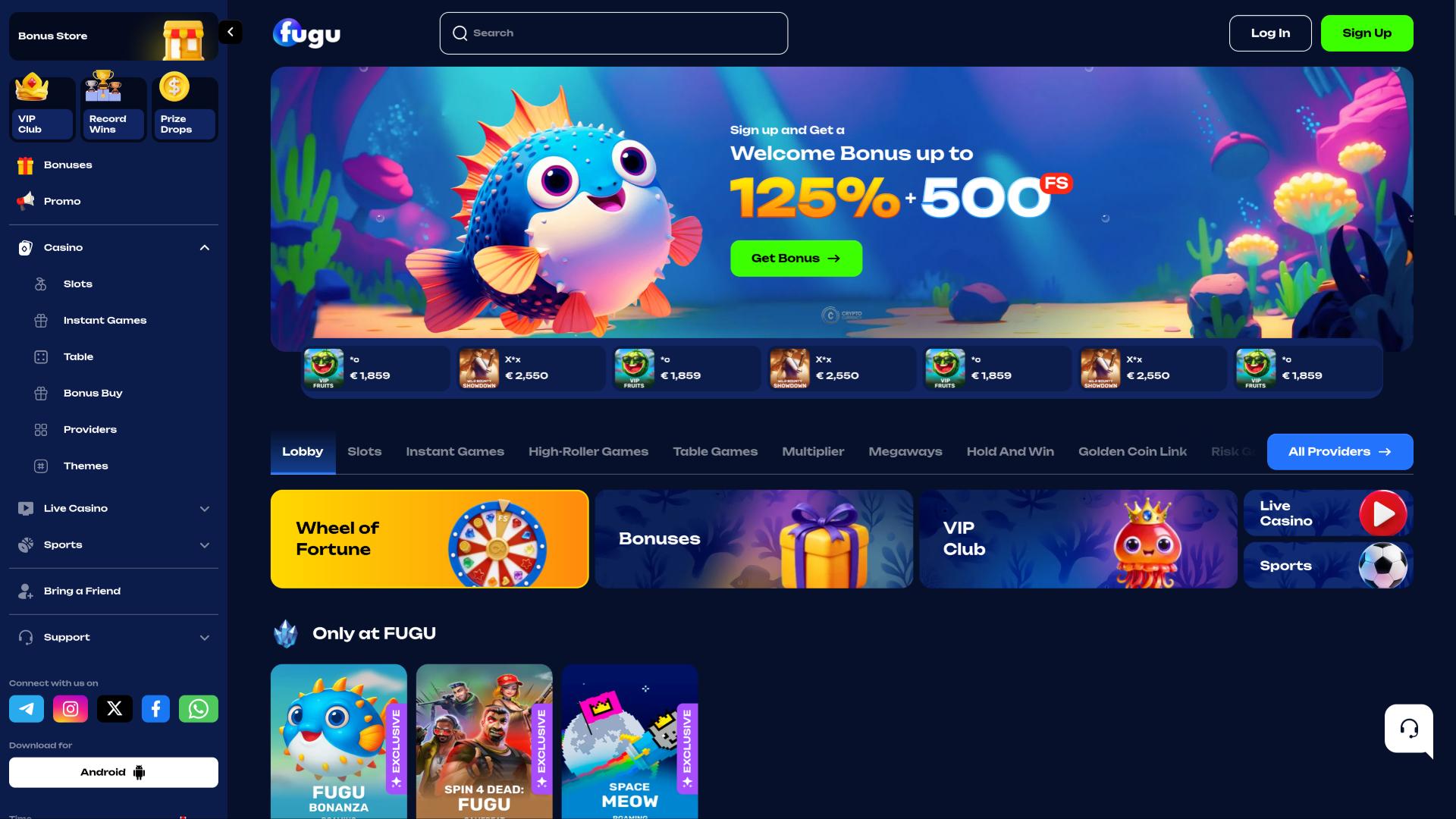 Fugu Casino ホームページ
