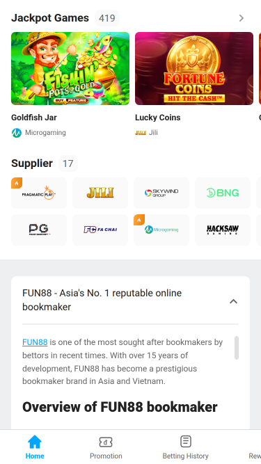 Développeurs du jeu mobile Fun88 Casino