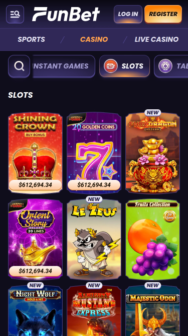 Jeux mobiles de casino Funbet