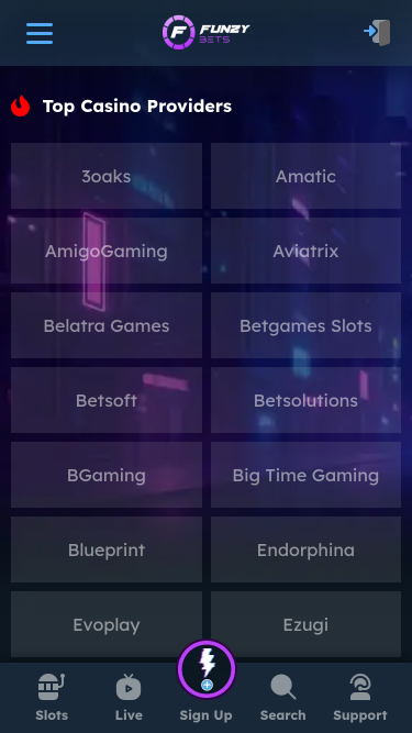 Sviluppatori di giochi per dispositivi mobili FunzyBets Casino