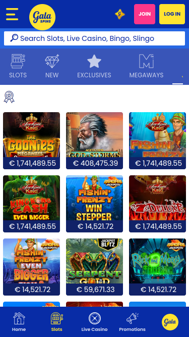 Jackpot mobile Gala Bingo