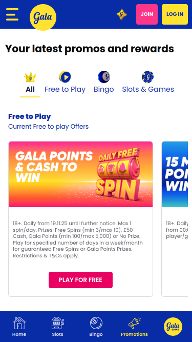 Promotions mobiles Gala Bingo