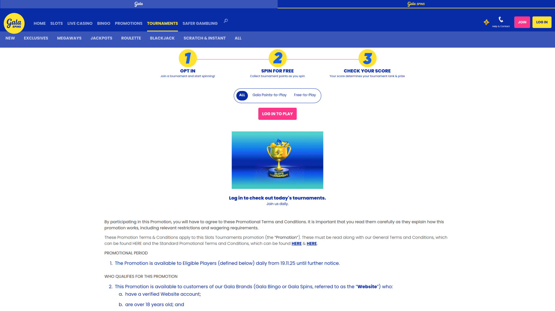 Tournois de bureau Gala Spins