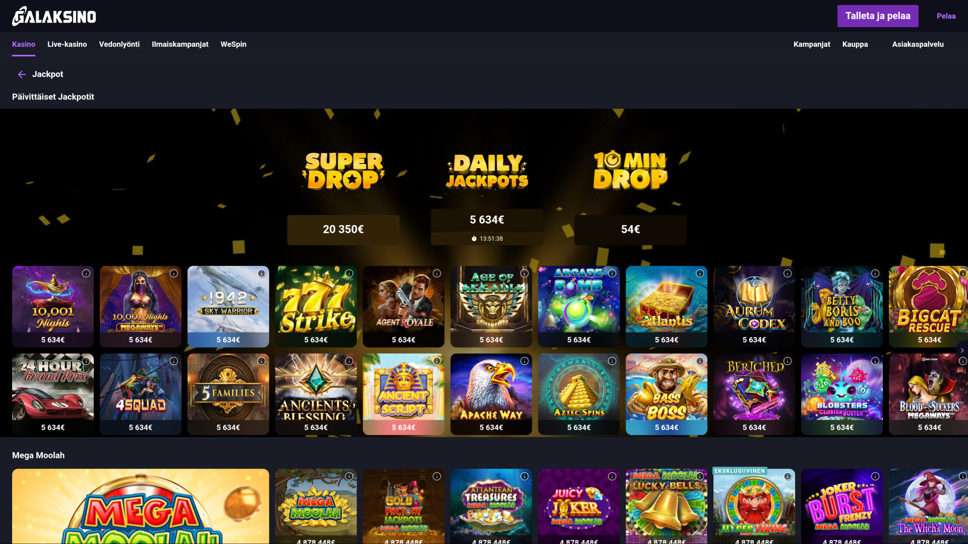 Galaksino Casino Desktop Jackpot