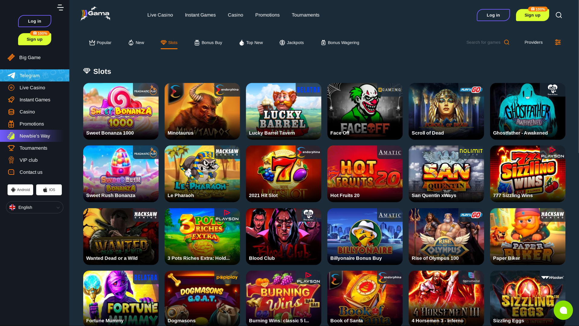 Jeux de casino Gama sur ordinateur