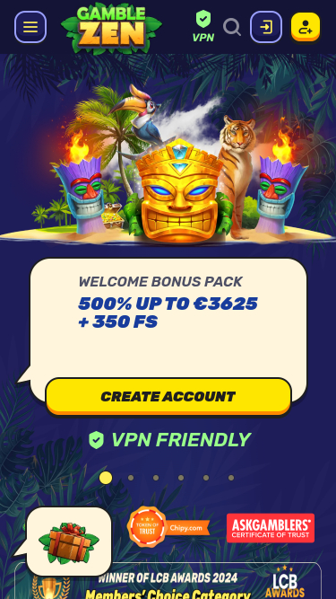 Homepage di GambleZen Mobile