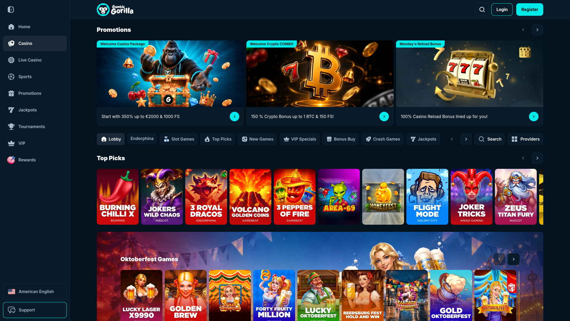 Giochi per desktop di Gamble Gorilla Casino