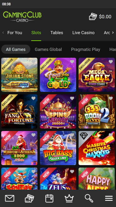 Jeux mobiles de casino Gaming Club