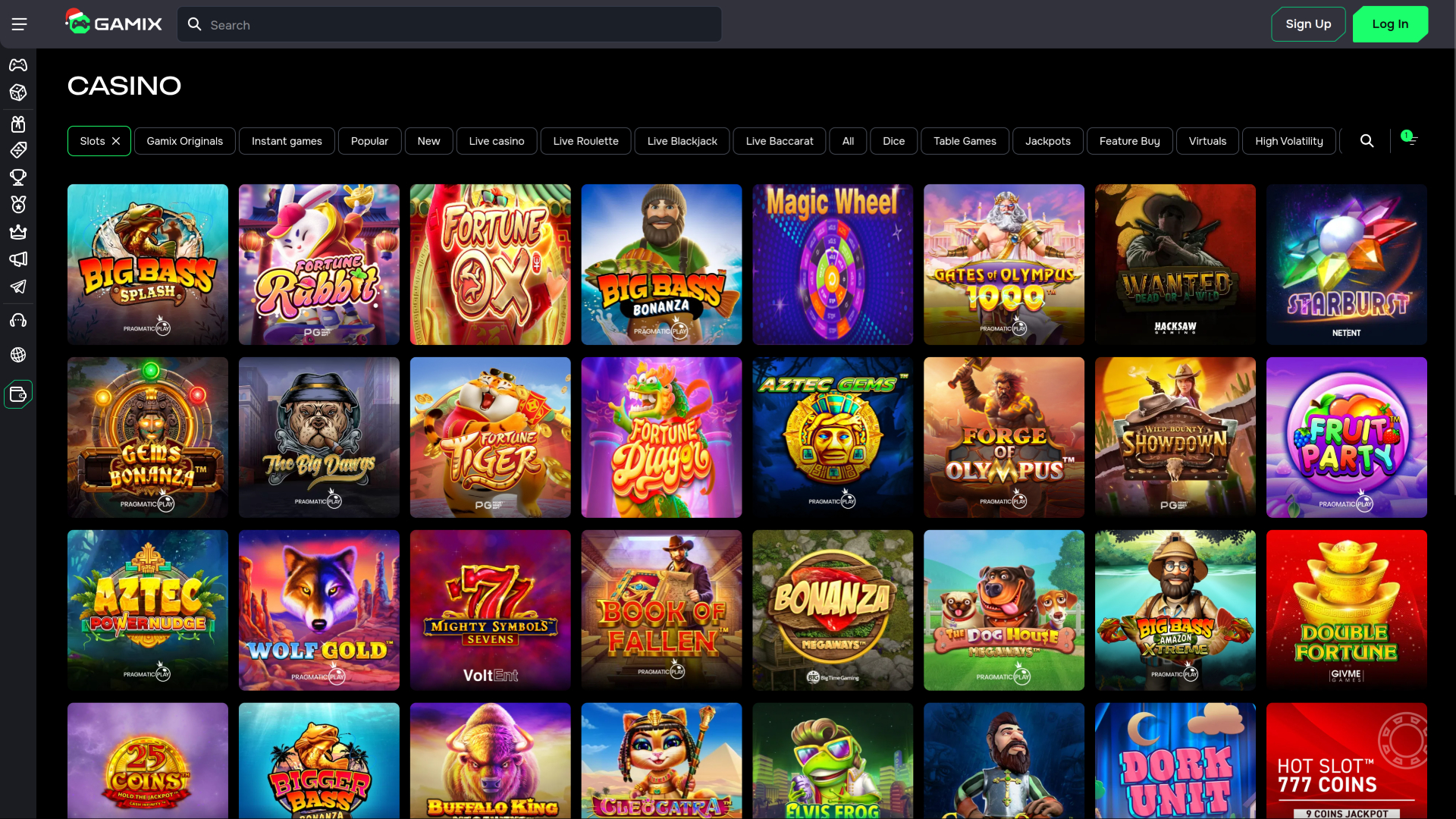 Jeux de casino Gamix pour ordinateur