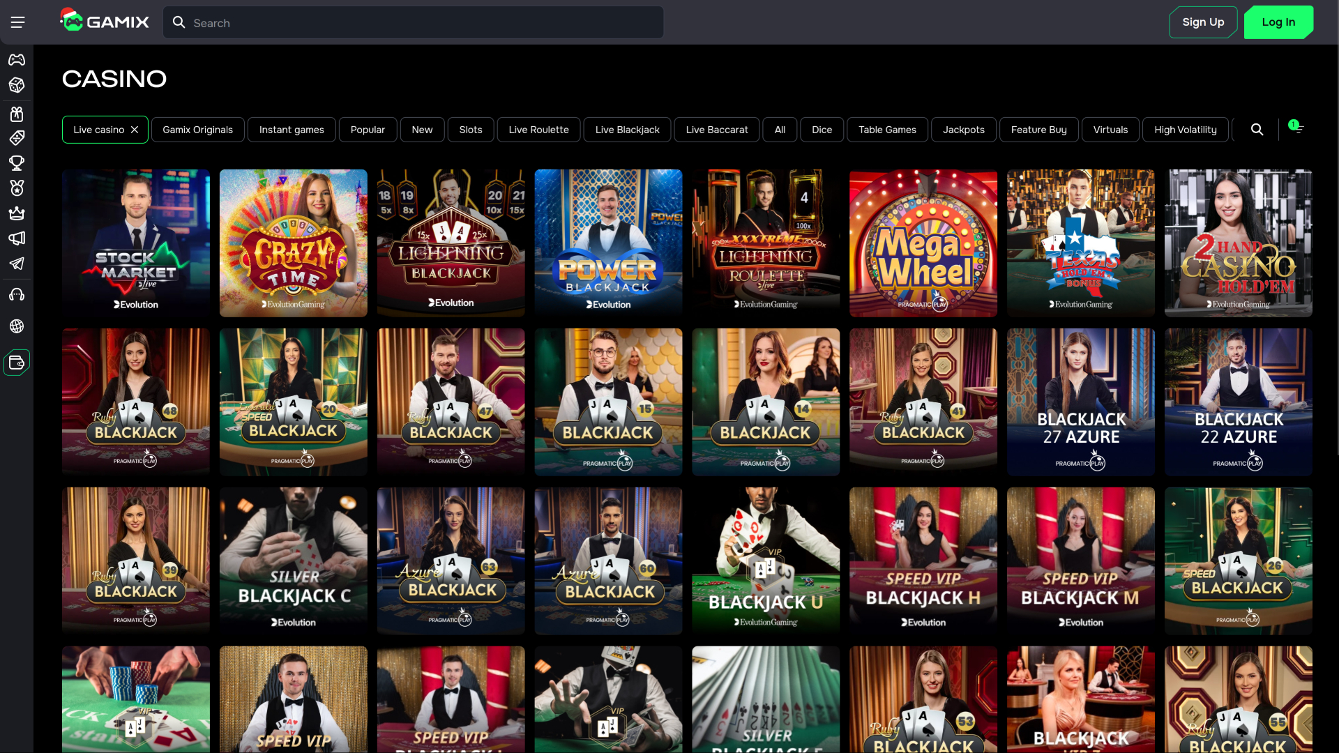 Casino en ligne Gamix avec croupier en direct