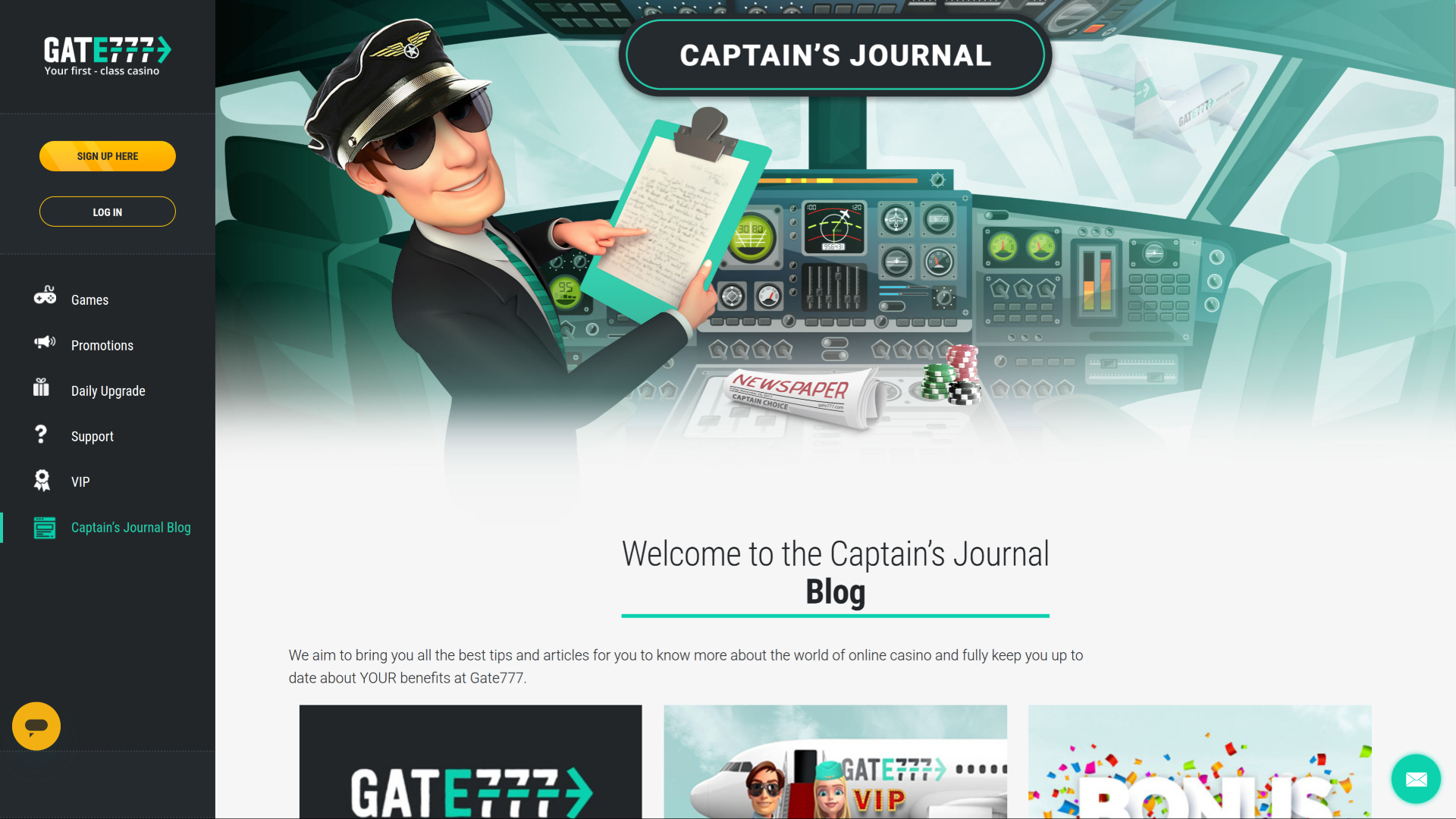 Blog de bureau du casino Gate 777