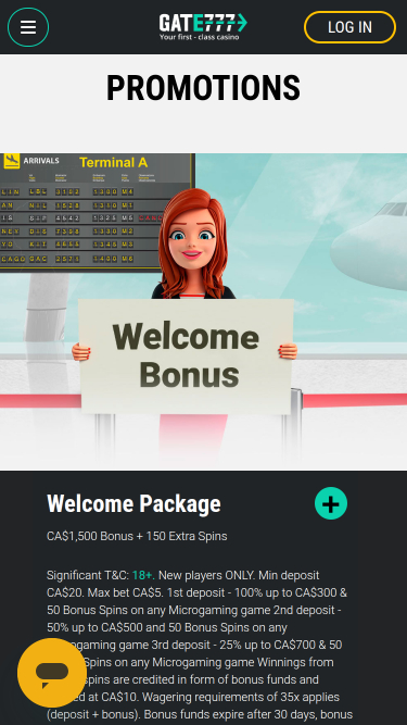 Promotions mobiles du casino Gate 777