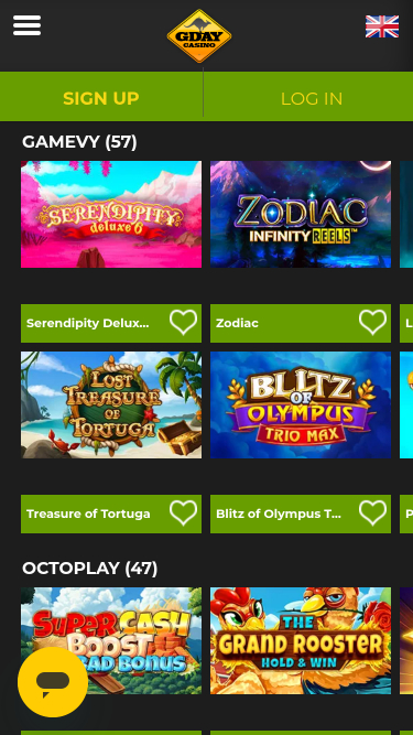 Développeurs de jeux mobiles Gday Casino