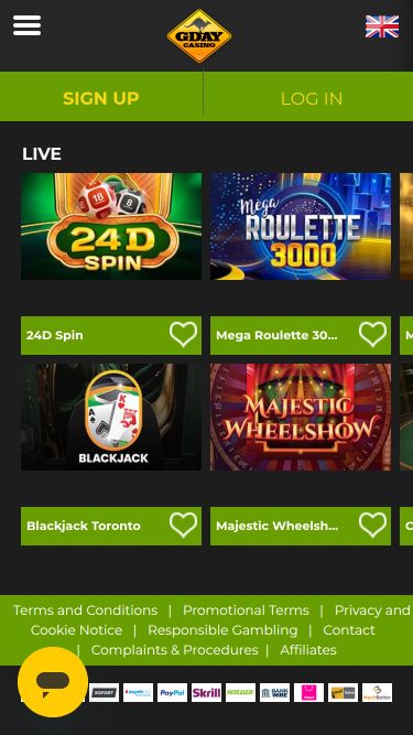 Gday Casino Mobile Croupier en direct