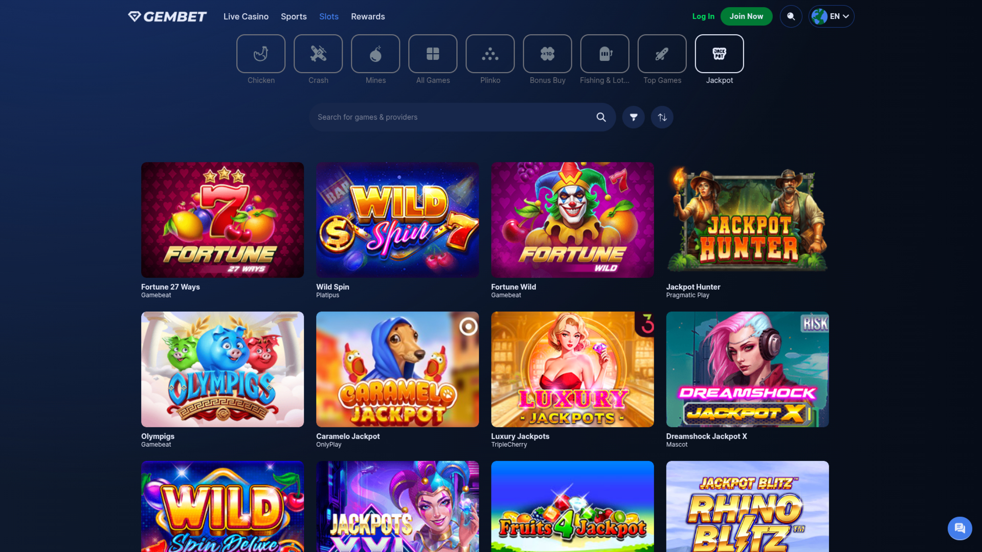 Jackpot desktop GemBet