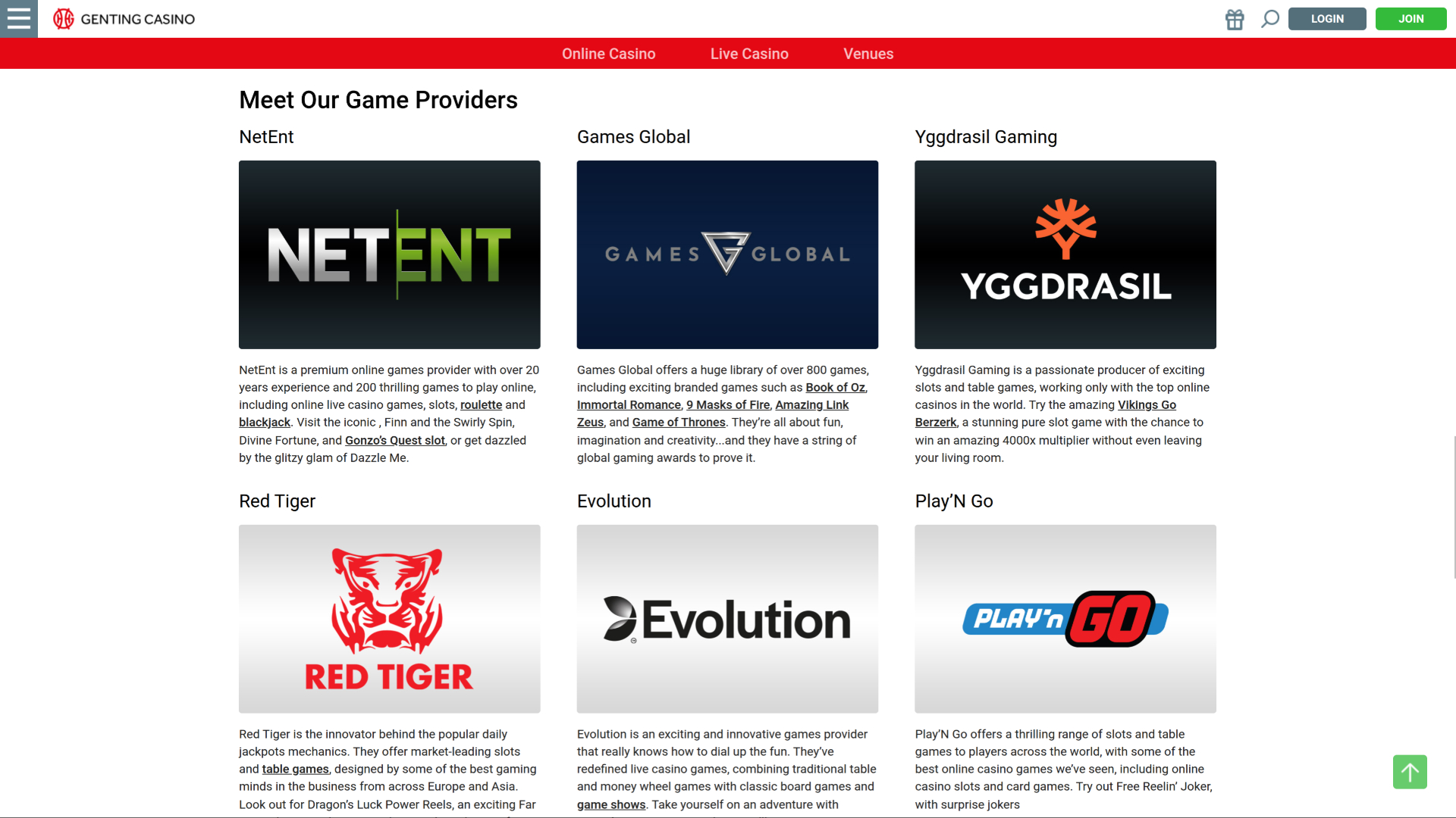 Développeurs de jeux de casino pour ordinateur Genting