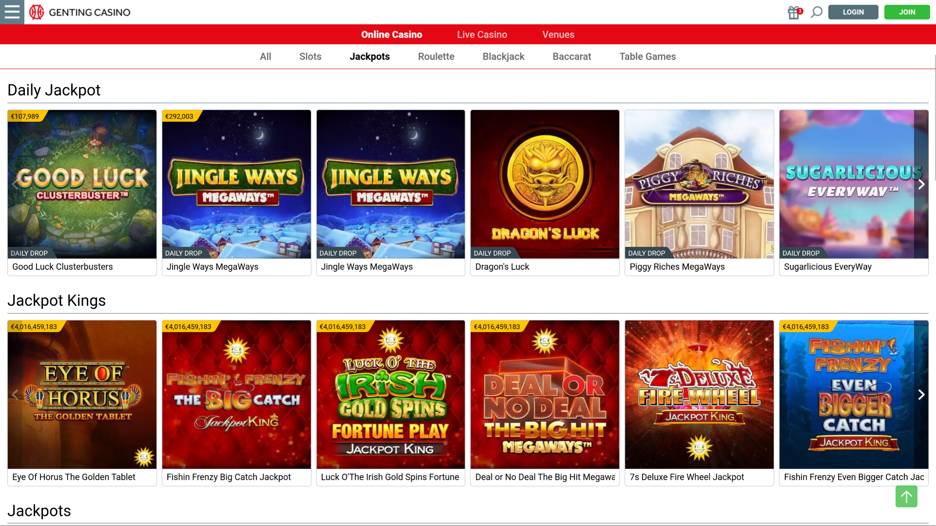 Jackpot de bureau du casino Genting