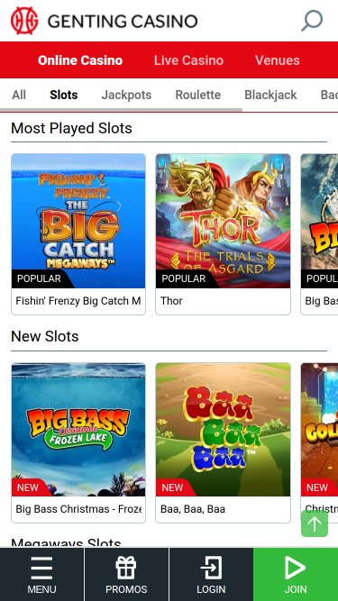 Jeux mobiles du casino Genting