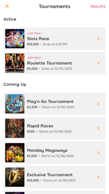 Get Lucky Casino Mobile-Turniere