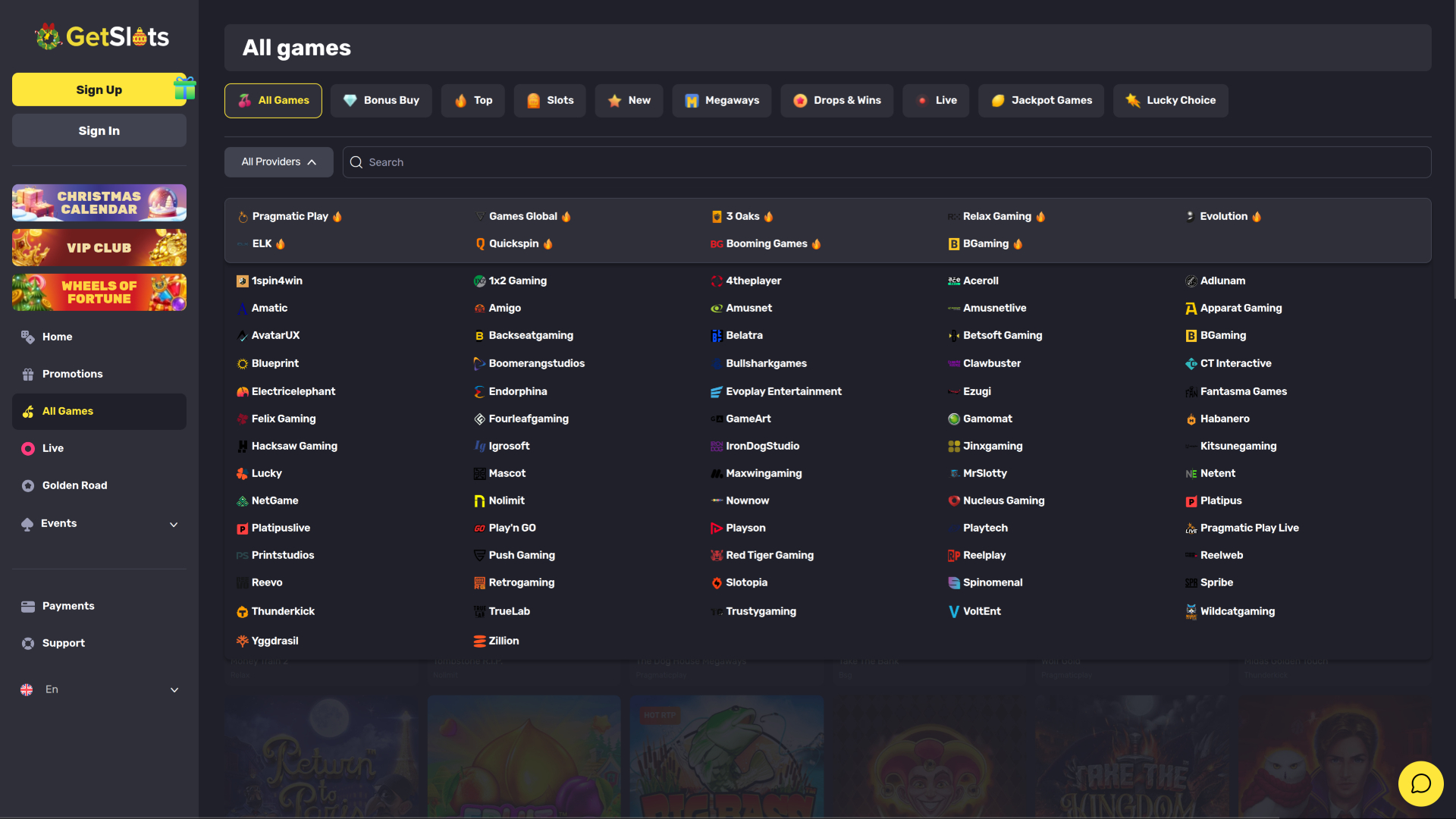 Développeurs de jeux de casino pour ordinateur GetSlots