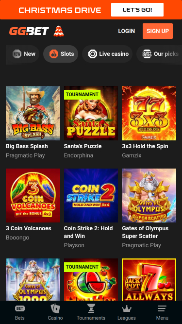 Giochi per dispositivi mobili del casinò GG.bet