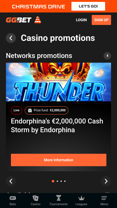 Promozioni per dispositivi mobili del casinò GG.bet