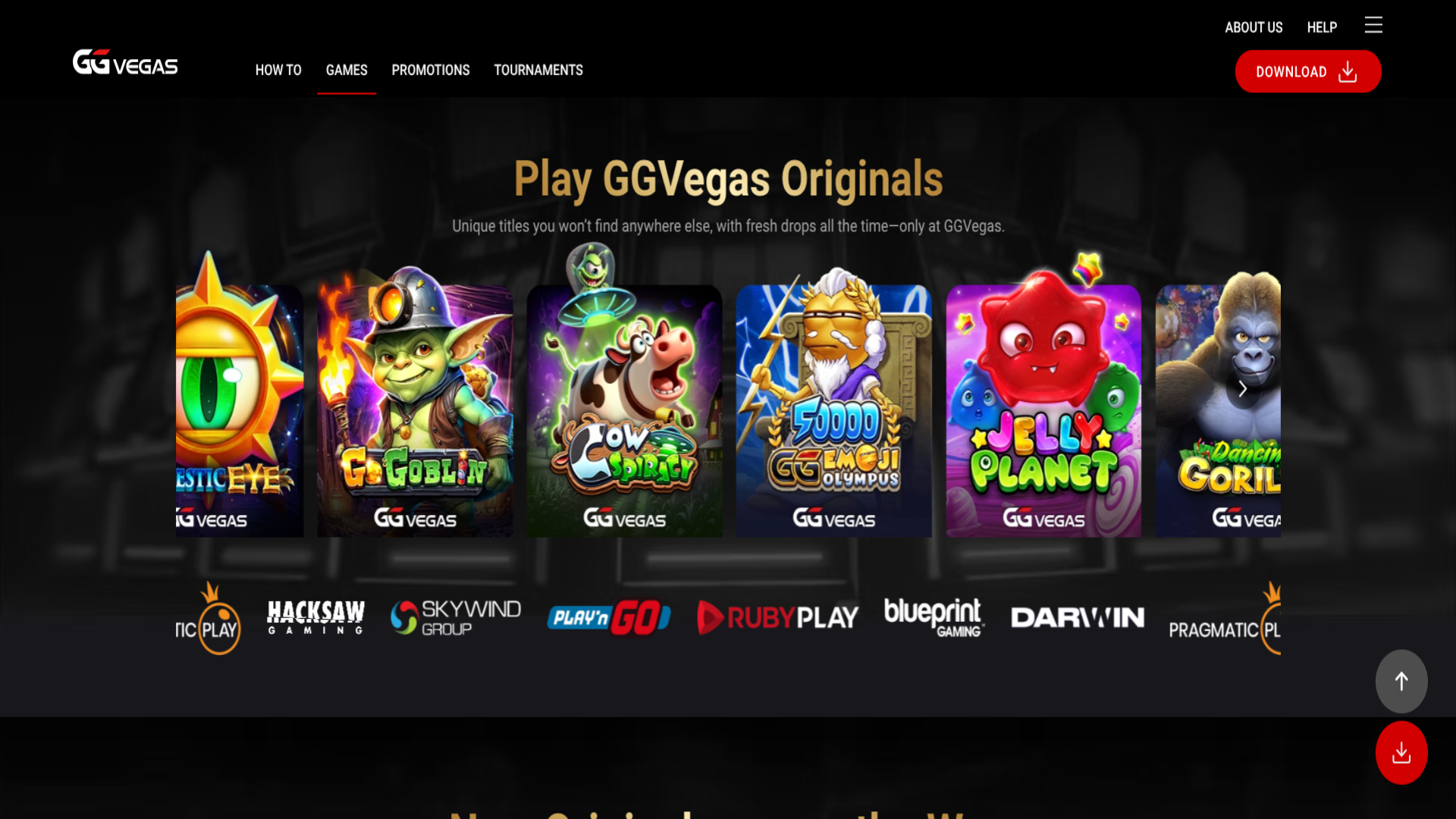 Captura de pantalla de los juegos de GGVegas Casino para ordenador