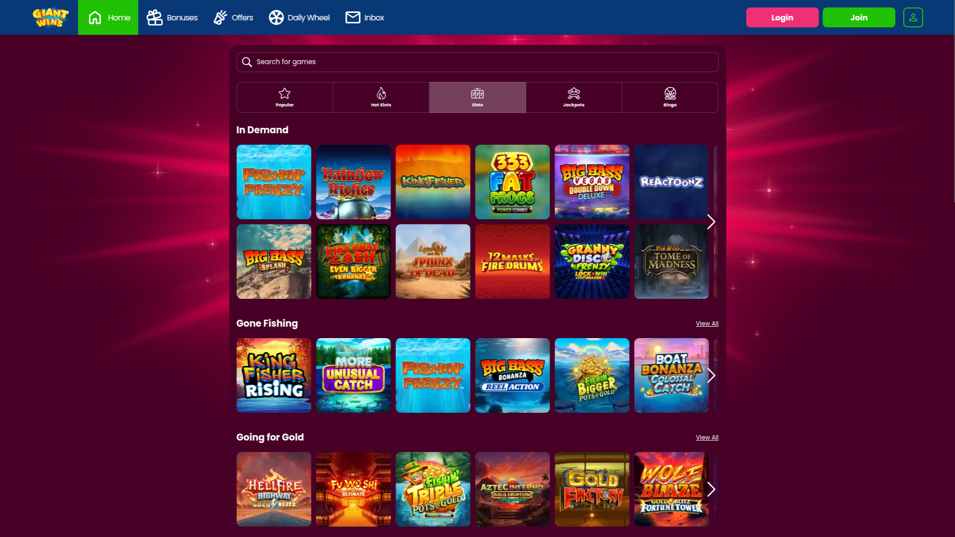 Giant Wins Casino Desktop Games